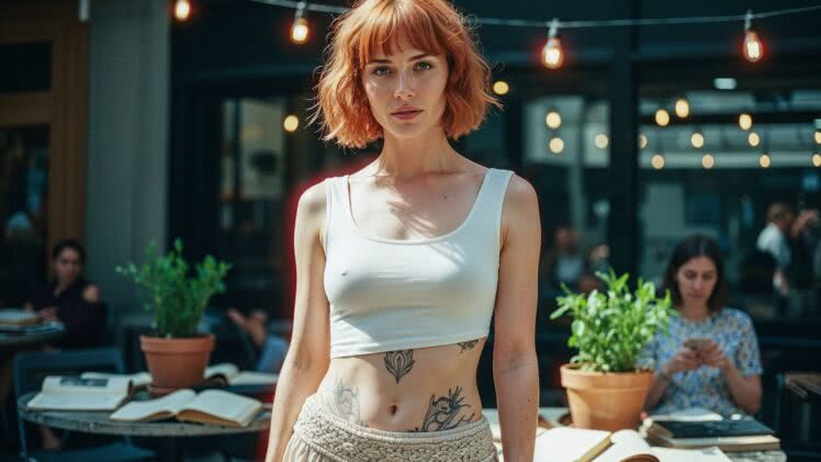 Asymetryczny top z modalu i spódnica makrama tworzą letni outfit pełen artystycznego wyrazu