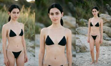 Klasyczny czarny bikini triangle top o bardzo skąpym kroju