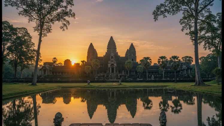 Angkor Wat skąpany w porannym słońcu – jak zaplanować wizytę w sercu kambodżańskiej dżungli