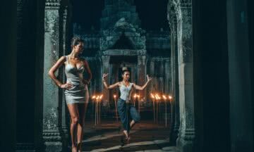 Odkrywanie sakralnego wdzięku w kambodżańskim tańcu Apsar wśród ruin Angkor Wat
