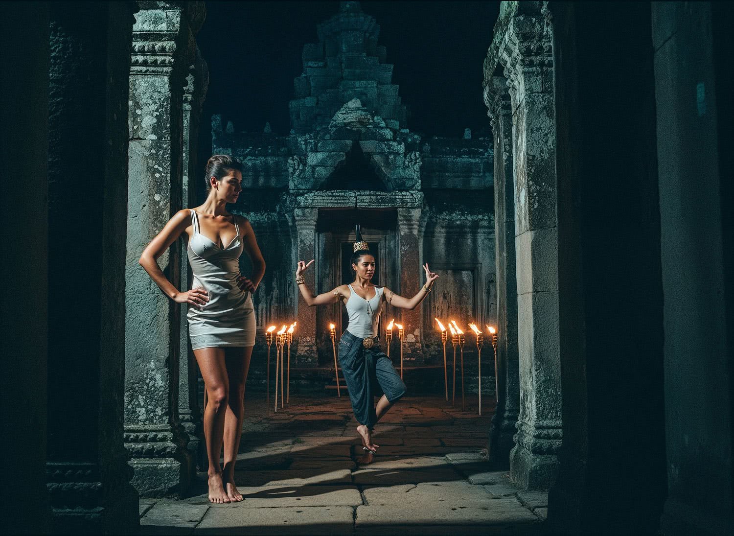 Odkrywanie sakralnego wdzięku w kambodżańskim tańcu Apsar wśród ruin Angkor Wat