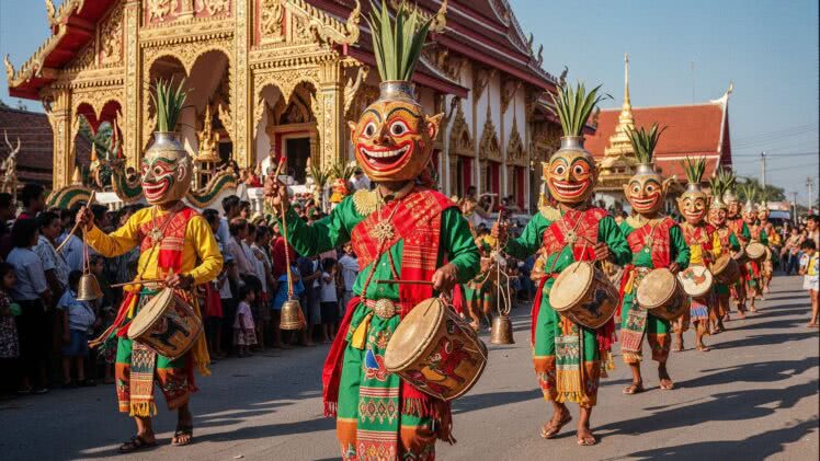 Festiwal duchów Phi Ta Khon w tajlandzkim regionie Isan – barwne święto w Dan Sai